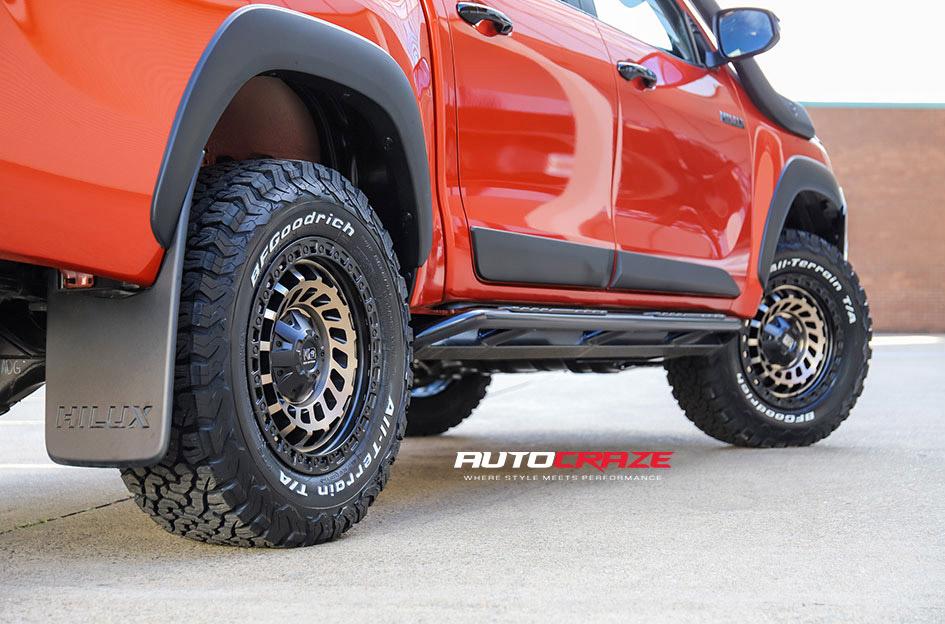 TOYOTA HILUX N80 RUGGED X ZOMBIE SATIN BLACK MACHINED BRONZE TINT